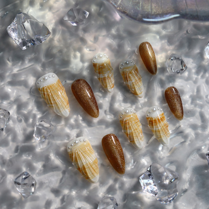 Small Shell (Handmade) / 10PCS Nail Set