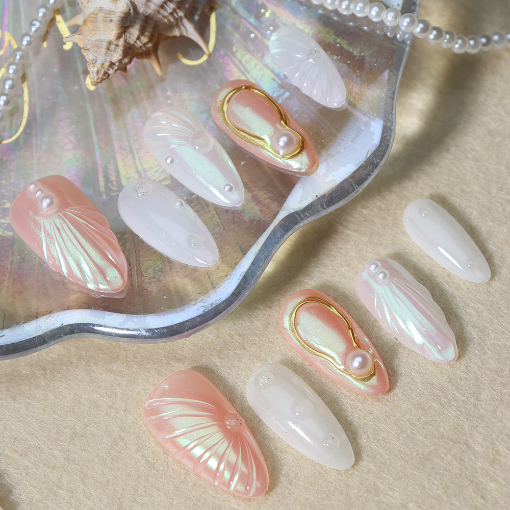 Pinky Pearl (Handmade) / 10PCS Nail Set