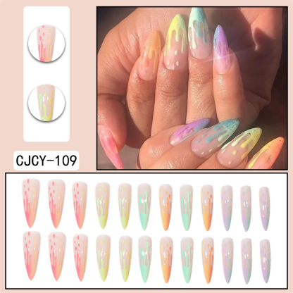 Rainbow Drop 24pcs/Set Press On Nails