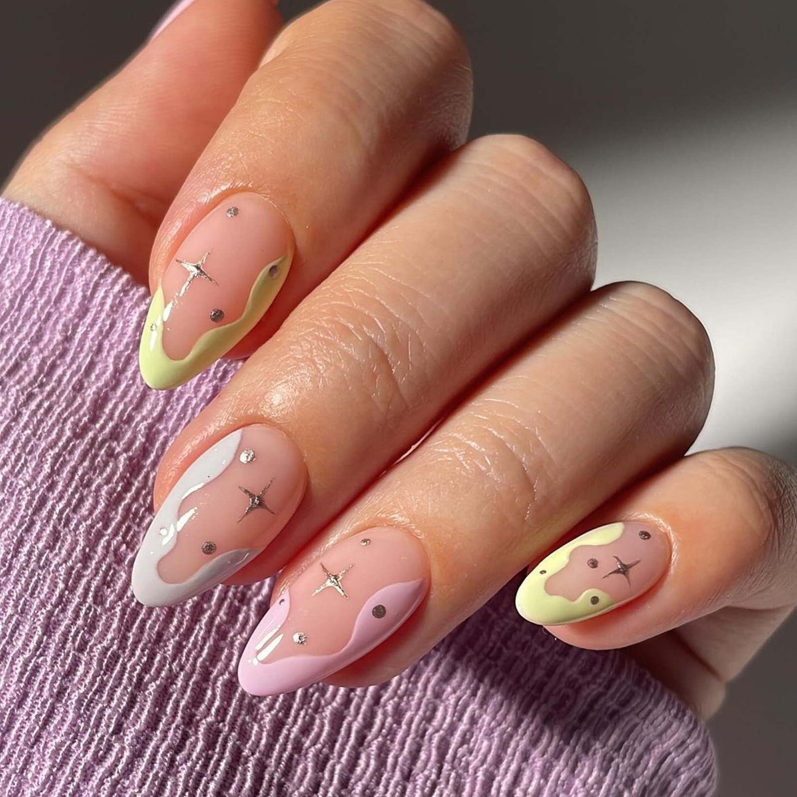 French Star 24Pcs/set Press-on Nail Set