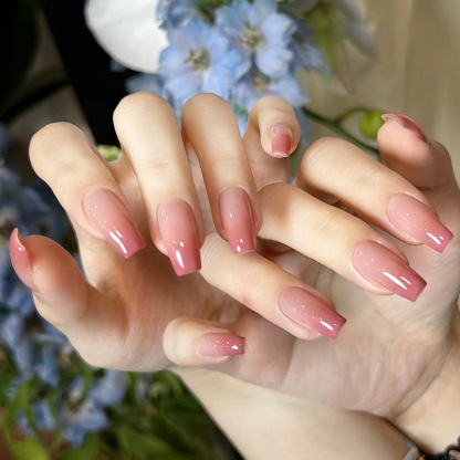 Peach Ombre 24pcs/Set Press On Nails R90