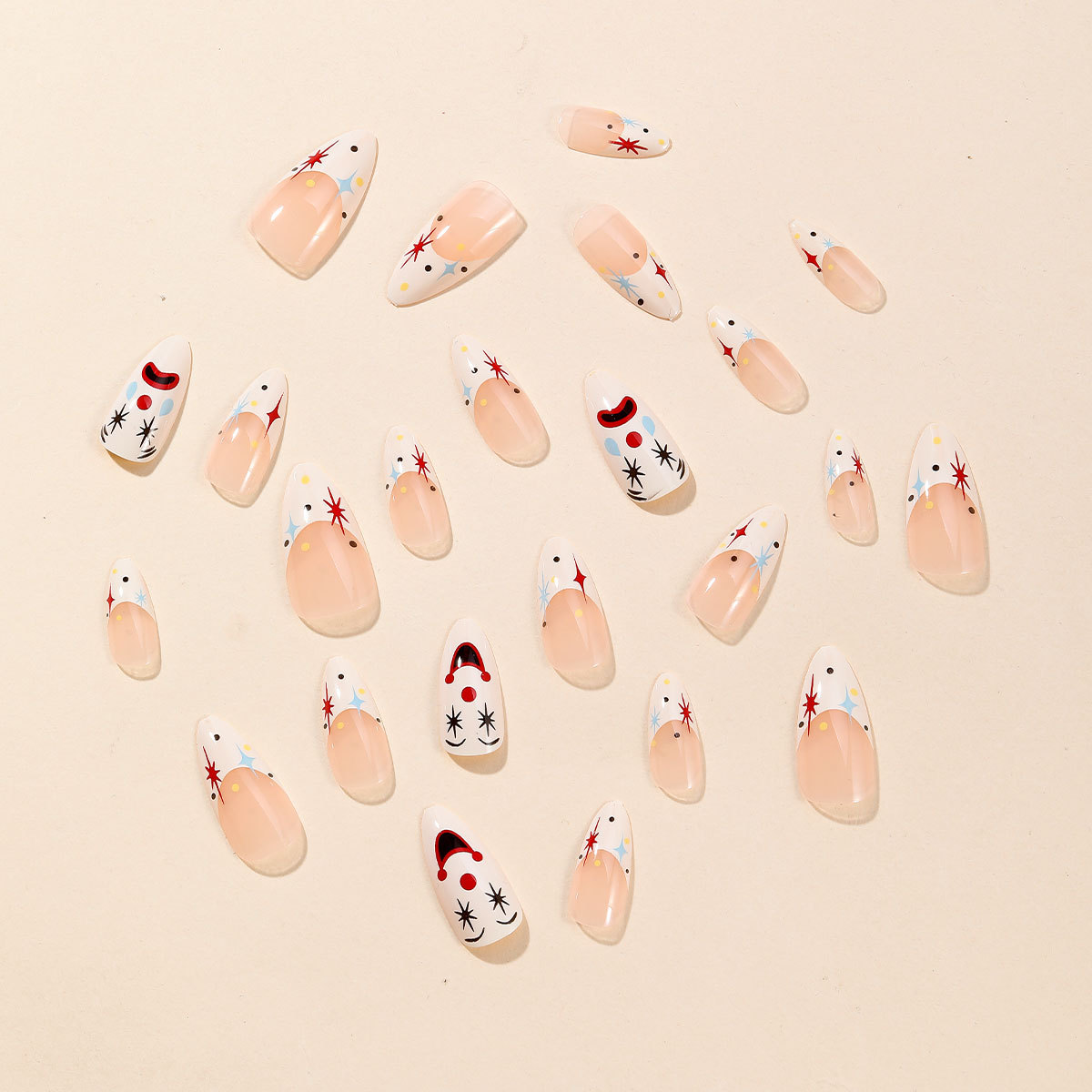 Clown Face 24 Pcs/Set Press On Nails A5-01-01