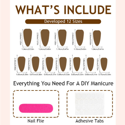 Blue Ocean 24pcs/Set Press On Nails XH-92-53