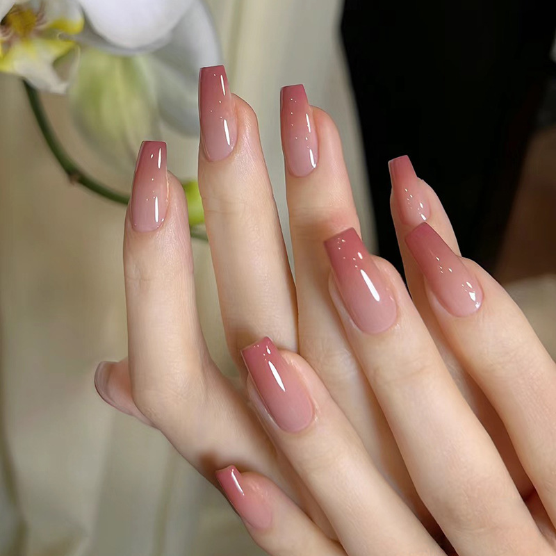 Peach Ombre 24pcs/Set Press On Nails R90