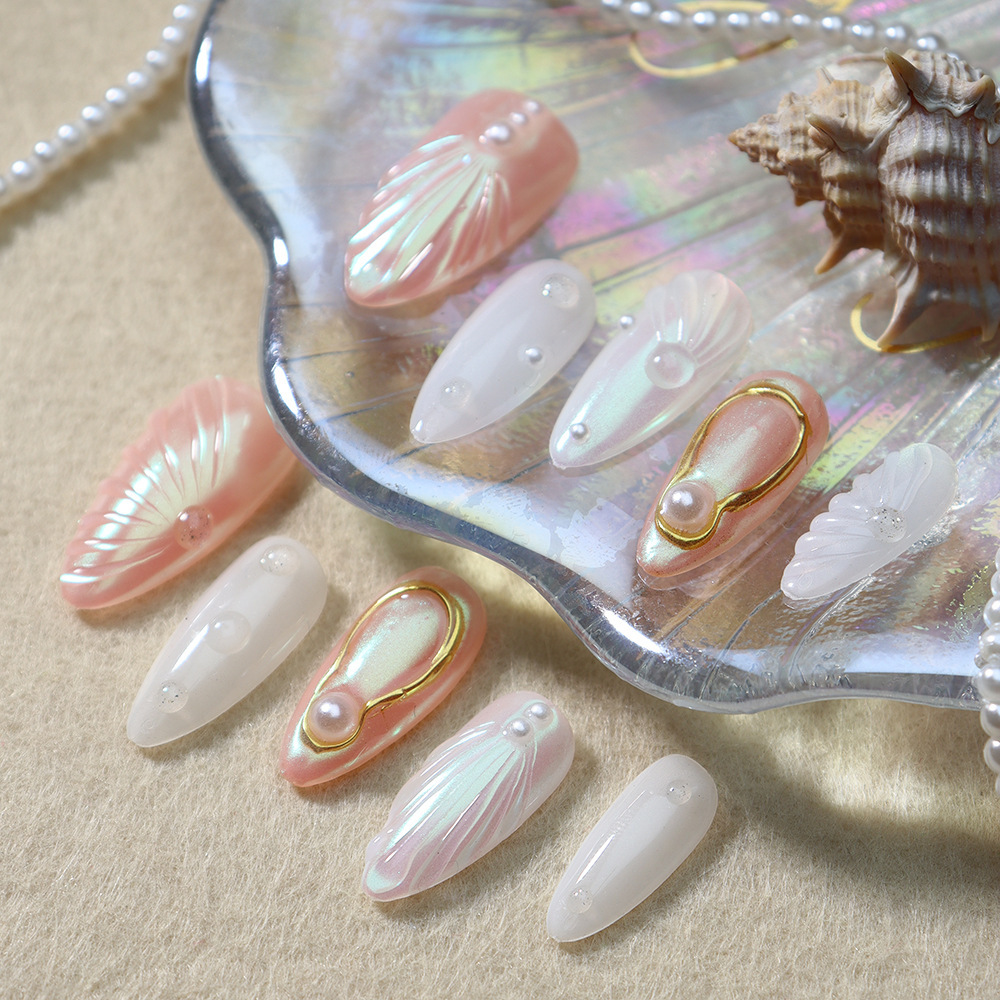 Pinky Pearl (Handmade) / 10PCS Nail Set