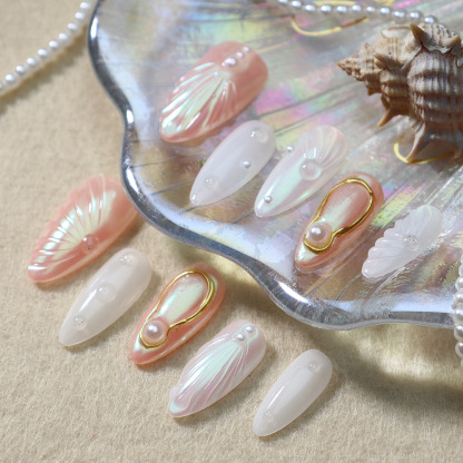 Pinky Pearl (Handmade) / 10PCS Nail Set