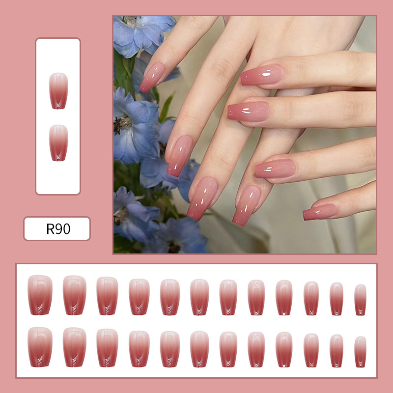 Peach Ombre 24pcs/Set Press On Nails R90