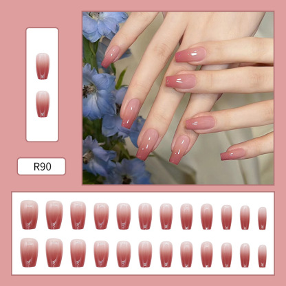 Peach Ombre 24pcs/Set Press On Nails R90