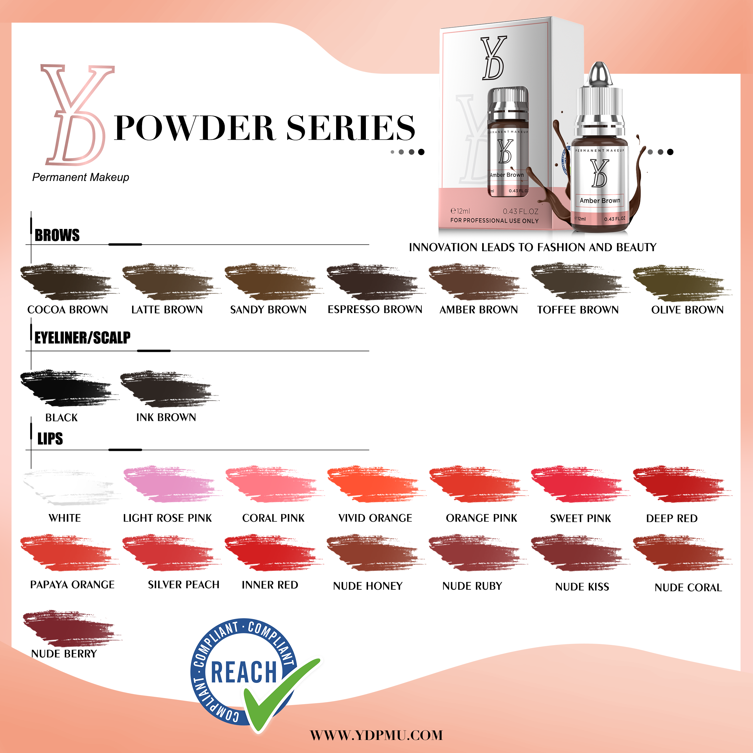 24 colors for YD POWDER Liquid Pigment