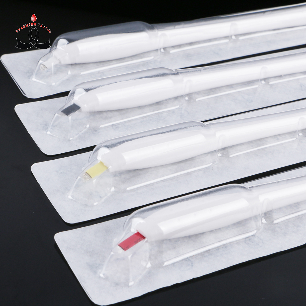 White Slant Disposable Microblading Pen         