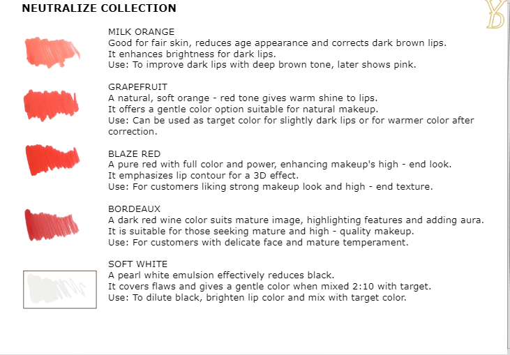 YD NEO Dark Lip Neutralization Set (10 colors)