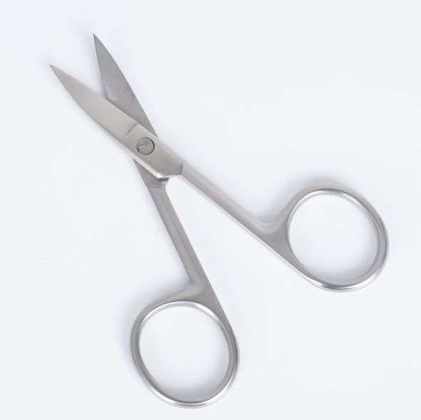 Sliver Scissors Beauty Makeup Tool Stainless Steel Eyebrow Scissors Safety Curved Scissors