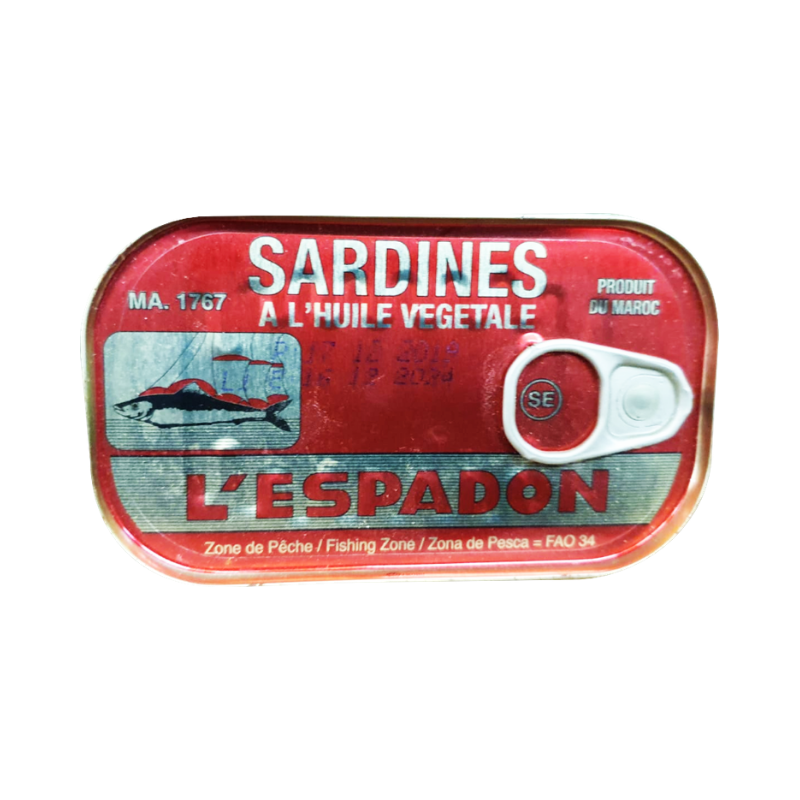L'Espadon Sardines Veg Oil 125G