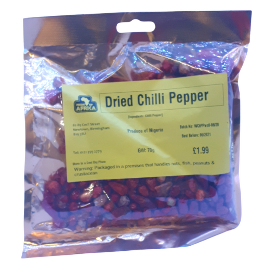 Whole Dried Chilli Pepper 70G