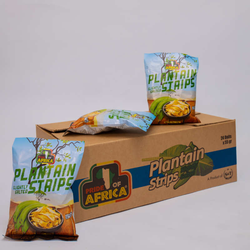Pride of Africa Plantain Chips/Strips - Slightly Salted 