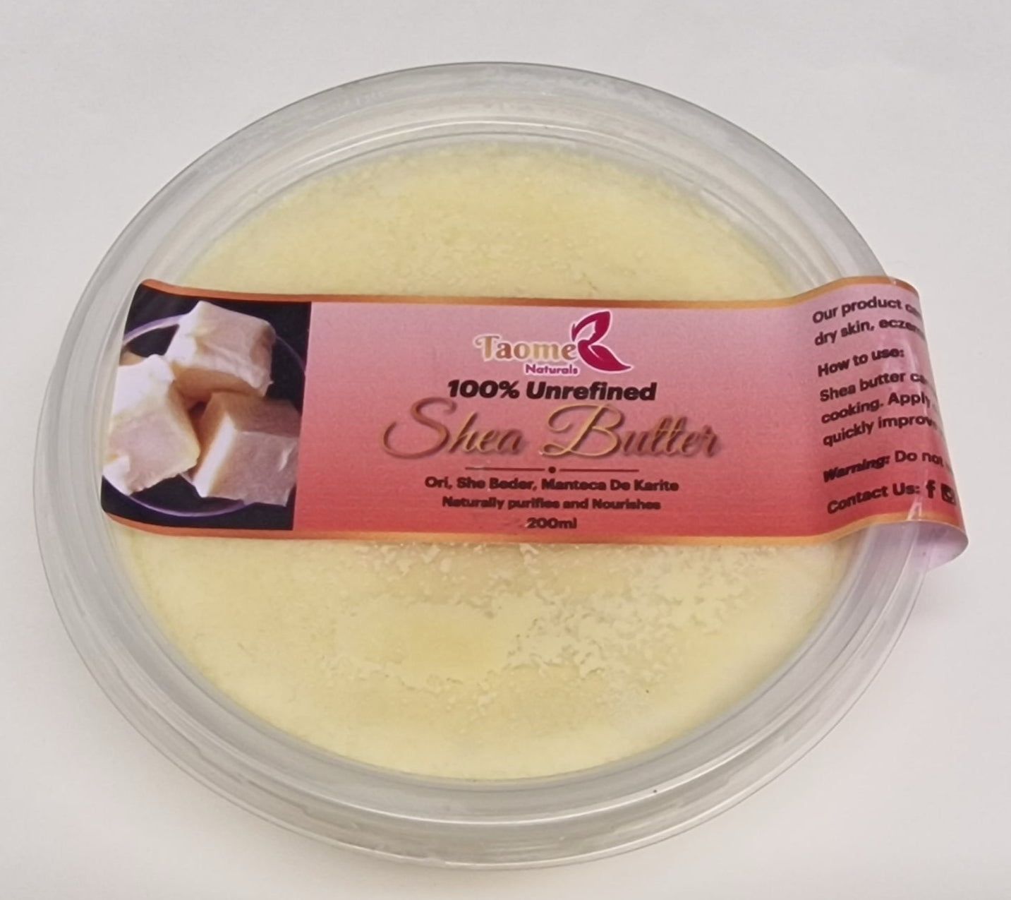 Taome Naturals 100% Shea Butter 200ml