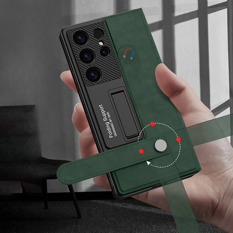 Samsung Galaxy Case GKK Rotating Buckle Clamshell Matte Leather Wallet Book Flip Stand Cover With Card Slots