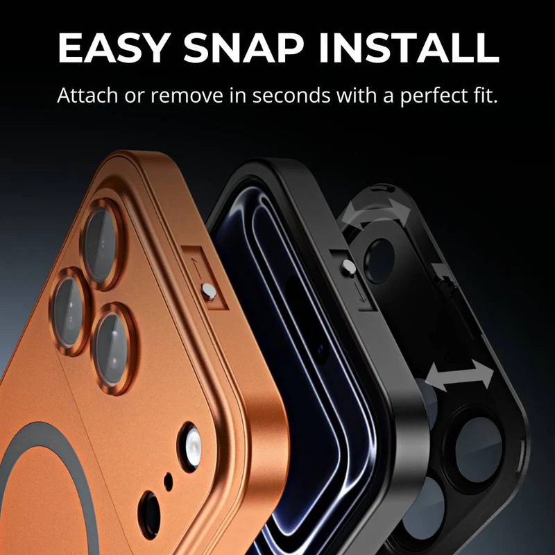 Same color. Same finish. Same perfection. MagSafe Metal completes your iPhone 17 Pro — real aluminum, flawless fit, and a cosmic orange glow to match.