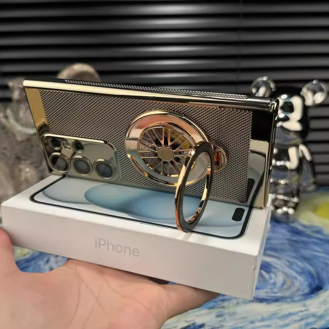 Samsung electroplated honeycomb Heat Dissipation phone case, gyro holder, all-round protection