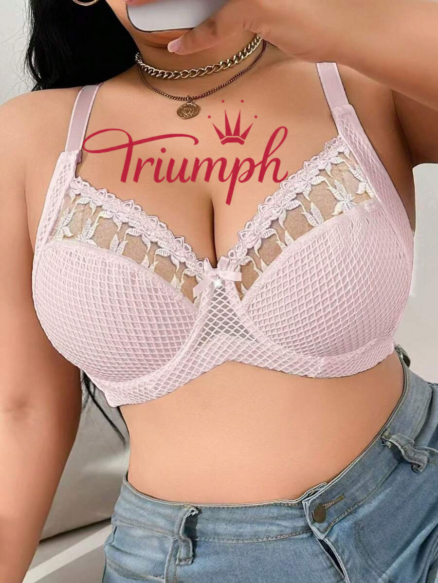 Triumph - 4 częściowy komplet 🔥 Wygodny biustonosz z koronki z nadrukiem