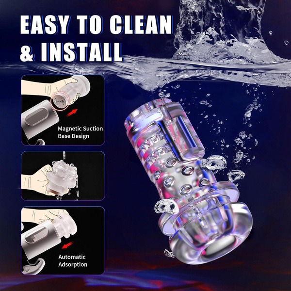 9 pchnięć, 9 wibracji, 5 funkcji ssania i podgrzewania męski masturbator