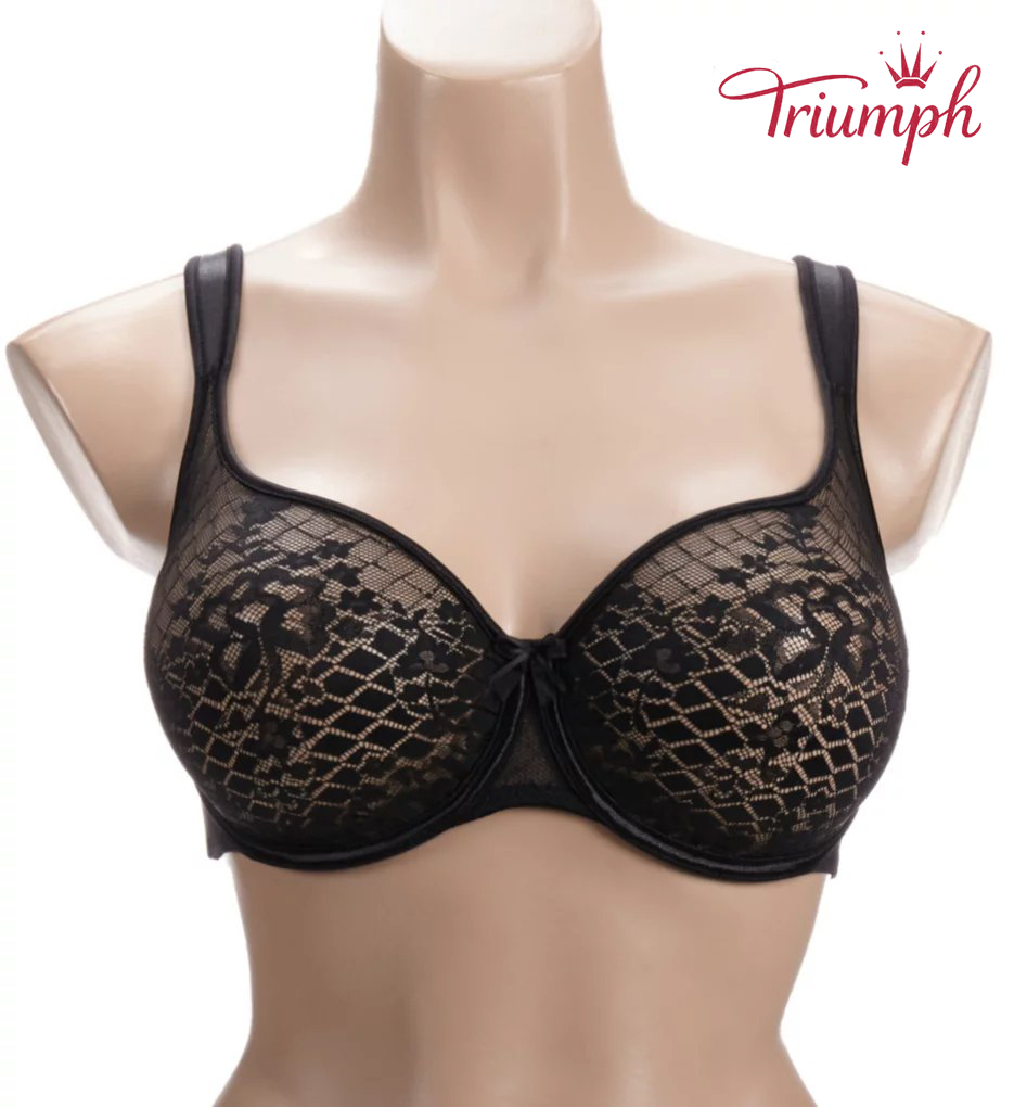 TRIUMPH - 3 sztuki 🔥 Seksowny biustonosz z haftowanym koronkowym różem