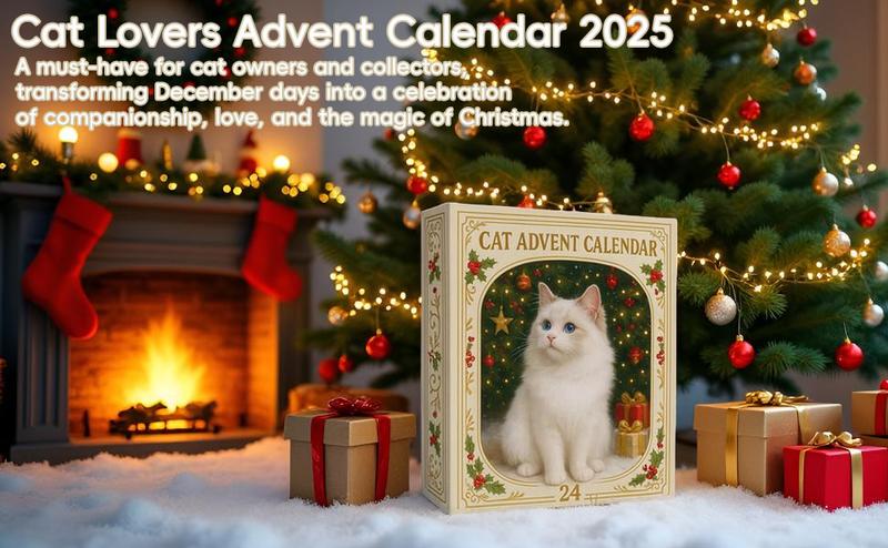Cat Lovers Advent Calendar 2025, 24 Surprises Christmas Countdown Blind Box, 2D Acrylic Cute Kitten Ornaments,Gift for Women, Christmas Tree Decor,
