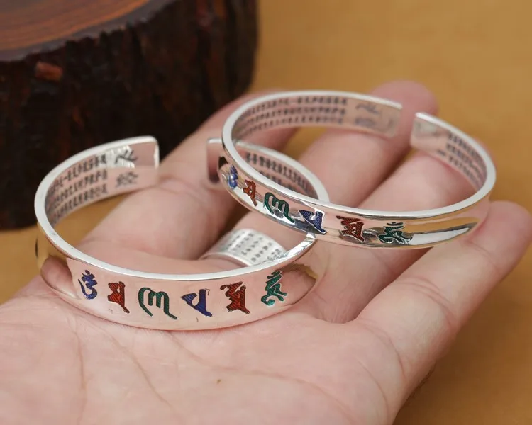 B0089-Tibetan-Pure-Silver-OM-Mantra-Bracelet-2