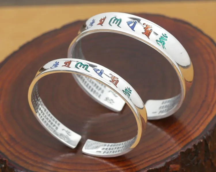 B0089-Tibetan-Pure-Silver-OM-Mantra-Bracelet-4