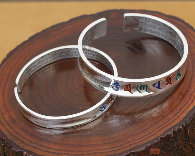 B0089-Tibetan-Pure-Silver-OM-Mantra-Bracelet-5