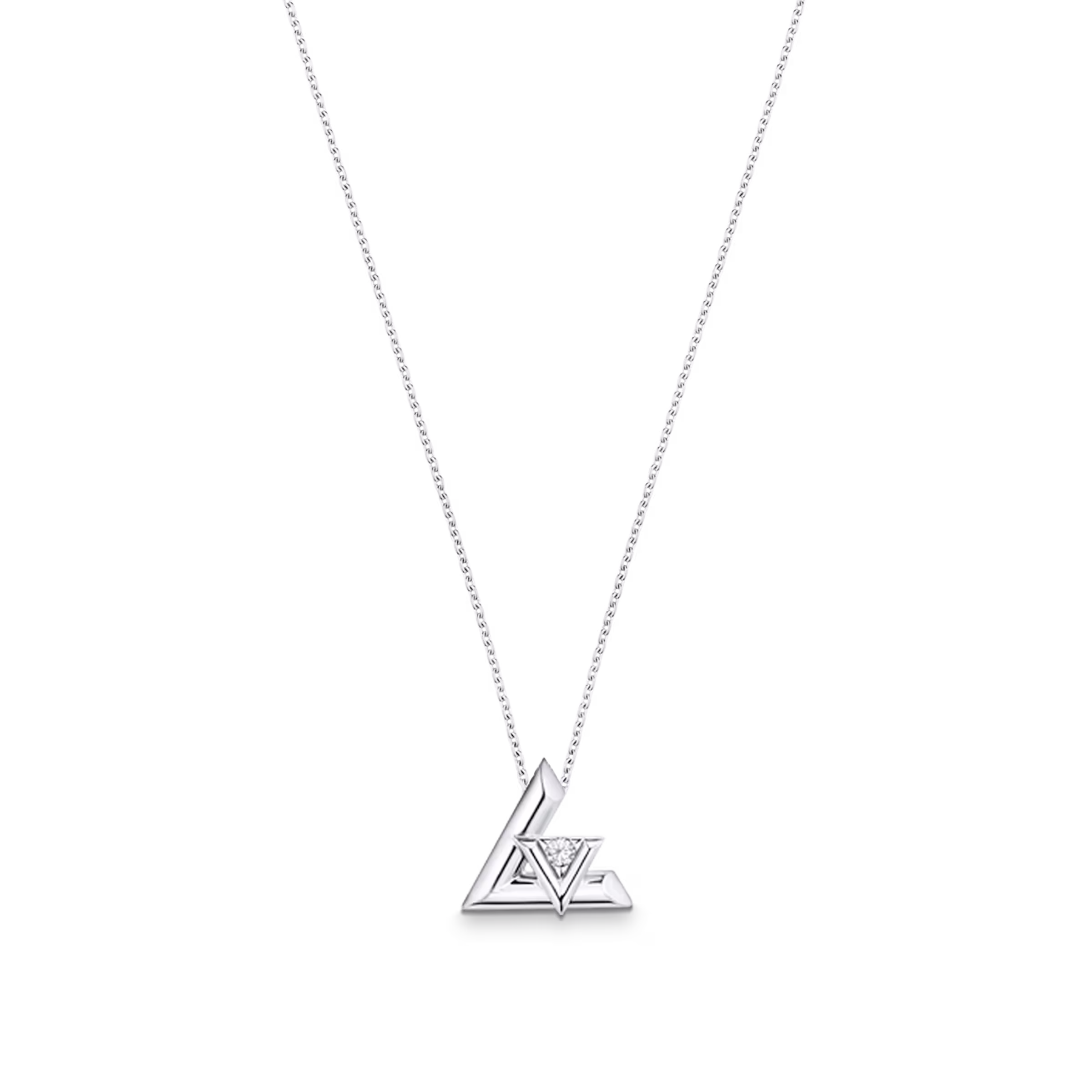 Volt One Large Pendant, White Gold And Diamond Q93807