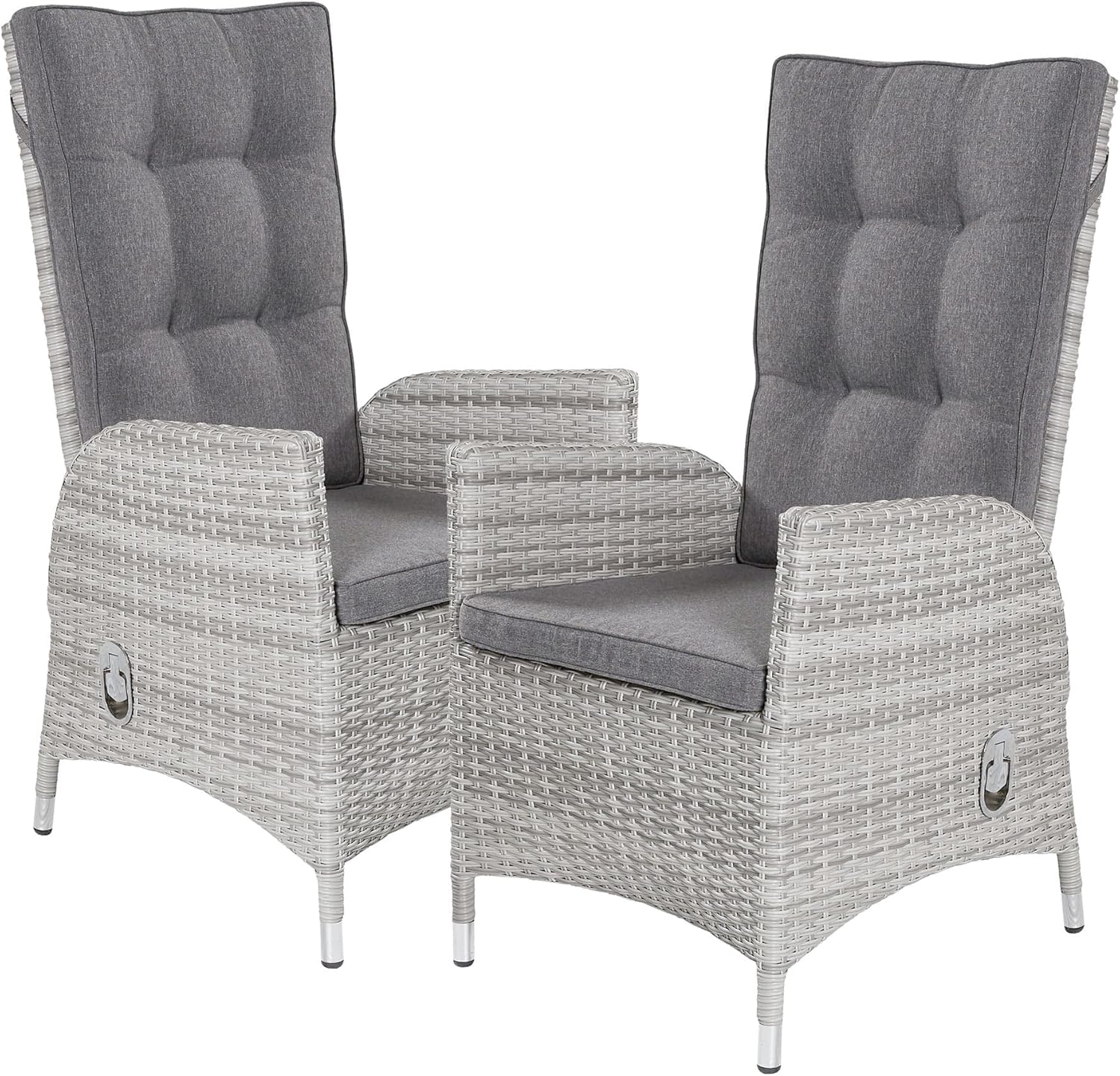 Verstellbare Gartenstühle Weiß / Grau 2er Pack