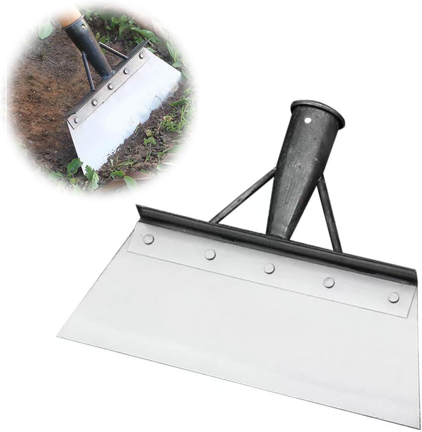 20cm Gartenschaufel Unkrautentferner Gerät, Schaufel Garten Unkrautschaber, Outdoor Garten Reinigungsschaufel, Multifunktionale Gartenschaufel, für die Rasenpflege im Freien (Ohne Holzstiel)