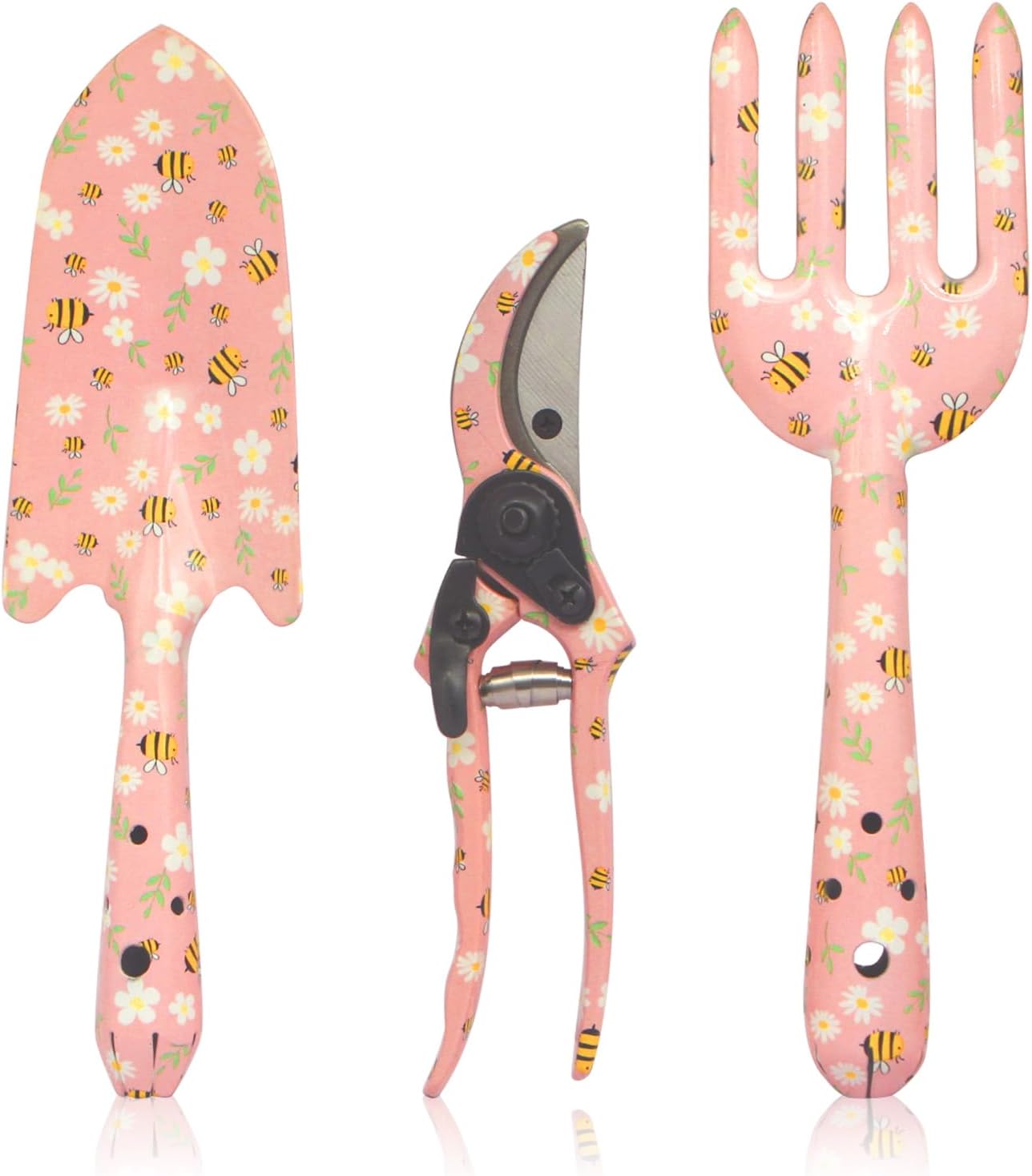 Gartenwerkzeug-Set, 3-teilig, Gartenwerkzeuge mit Aufdruck, Gartenschaufel, Gartenschere, ideale Gartengeschenke für Frauen für Gärtner