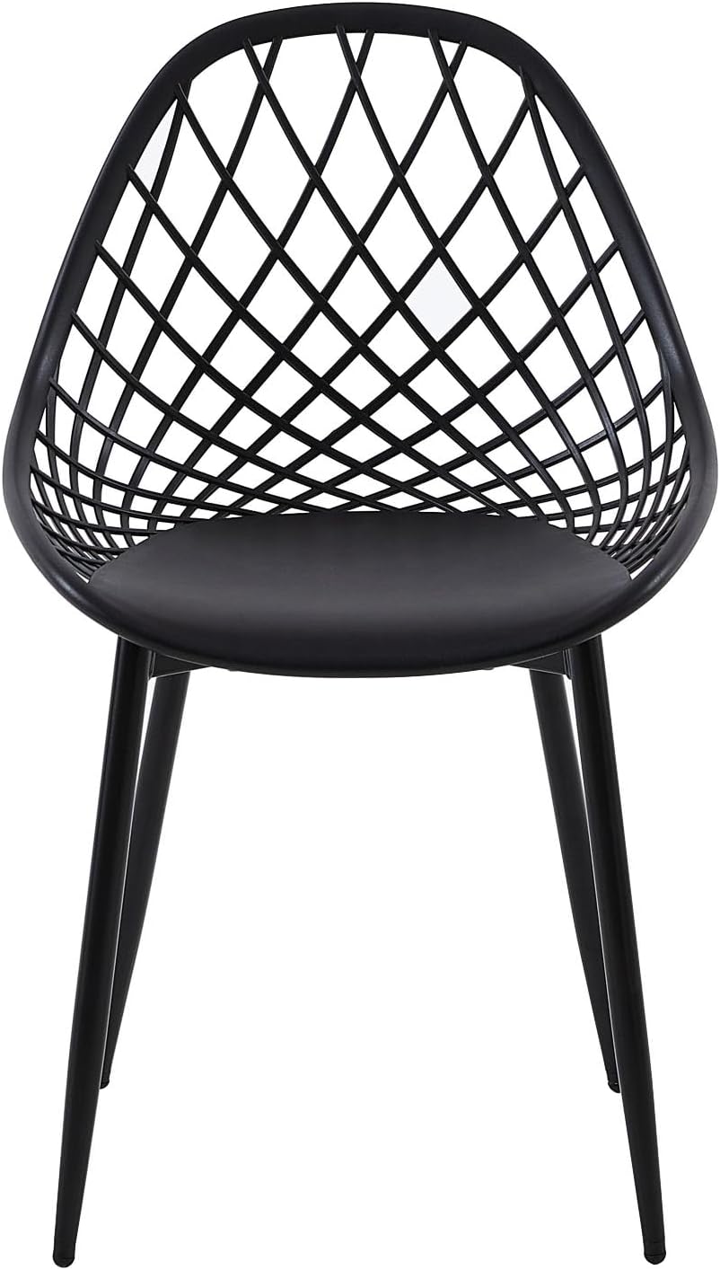 Möbelset, Gartentisch mit 2 Stühlen, Loungesessel, Balkonmöbel, kleines Balkon-Garten-Set, Terrassenmöbel-Set für Balkon, Terrasse & Garten, Schwarz