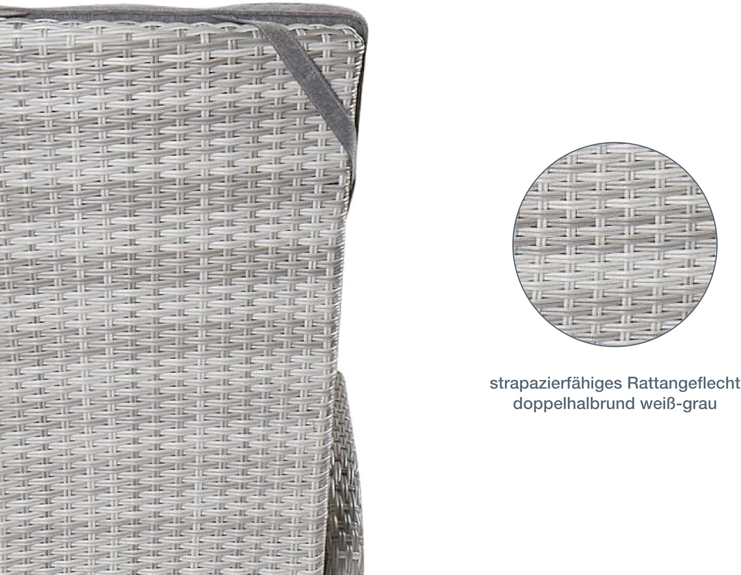 Verstellbare Gartenstühle Weiß / Grau 2er Pack