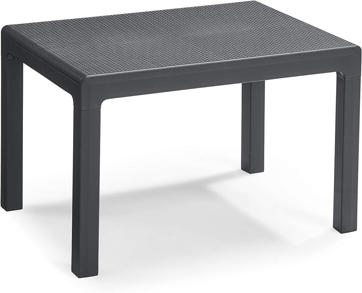 Balkonmöbel-Set 3-tlg. Kunststoff für Garten und Balkon, Gartentisch & 2 Gartenstühle, wetterfest, graphit