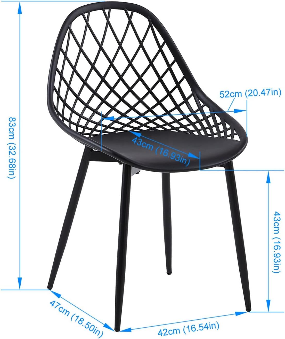 Möbelset, Gartentisch mit 2 Stühlen, Loungesessel, Balkonmöbel, kleines Balkon-Garten-Set, Terrassenmöbel-Set für Balkon, Terrasse & Garten, Schwarz