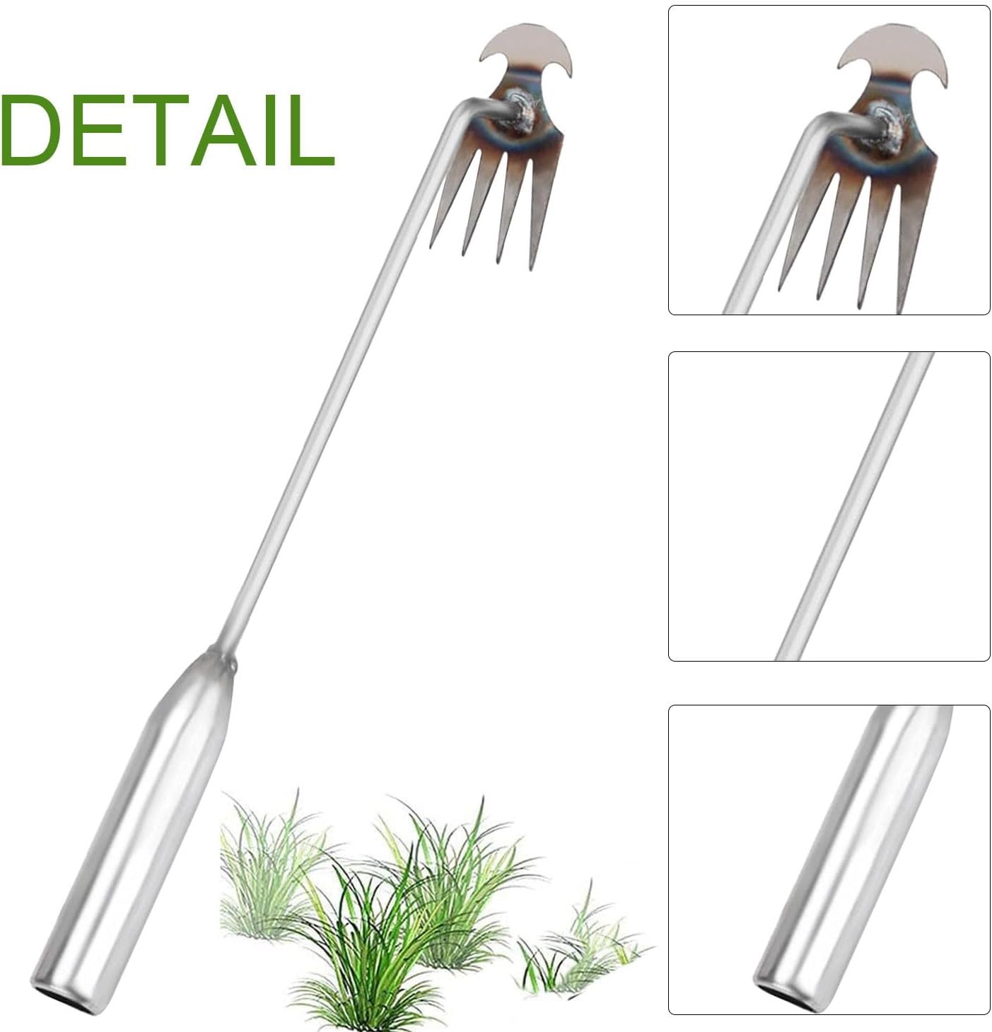 Unkrautstecher Edelstahl, 2 Unkrautstecher Edelstahl, Gartenhandjäter, Unkrautentferner, Unkrautentfernungsgerät, Gartenwerkzeug, Unkrautentferner, manueller Unkrautstecher, Fugenschaber