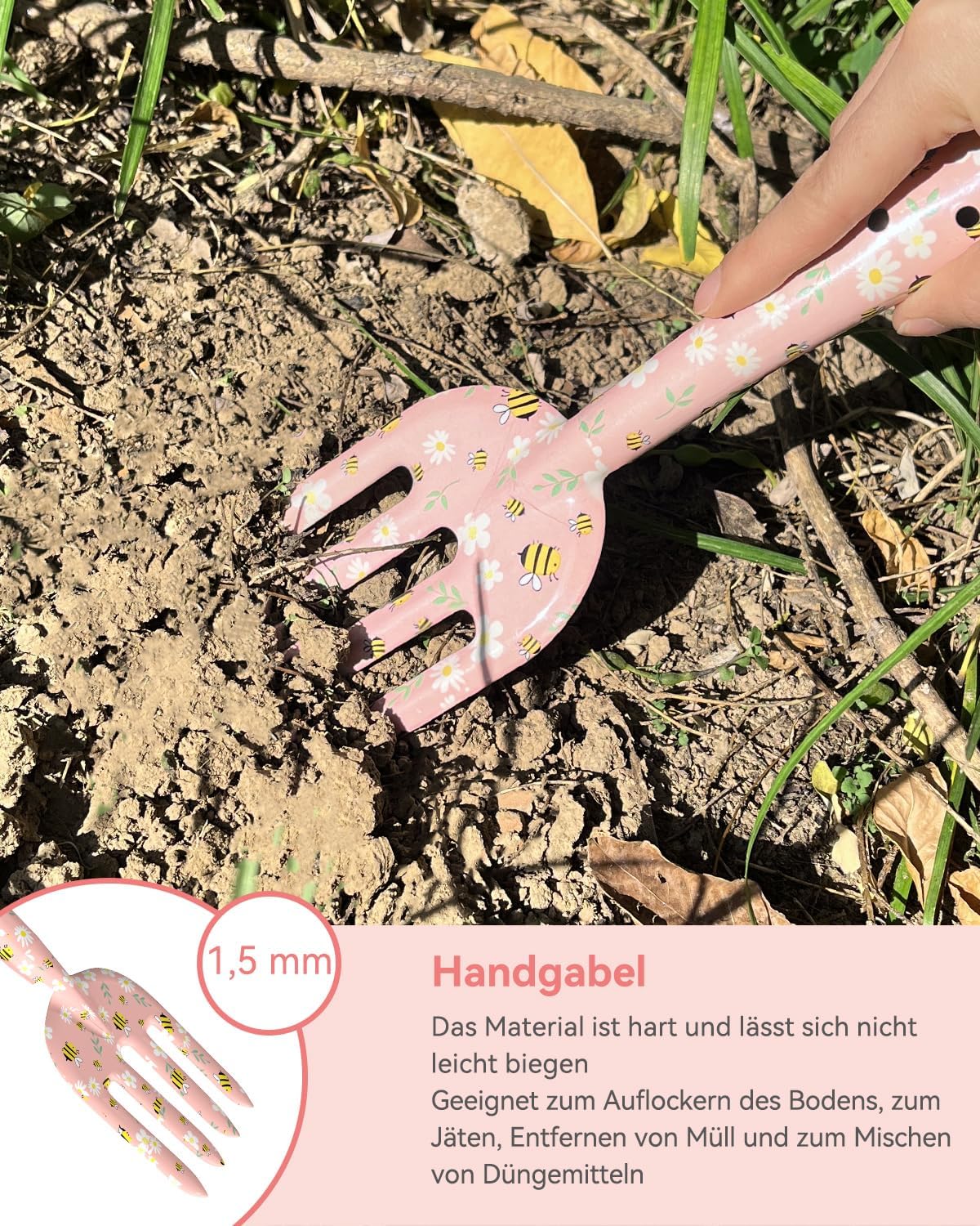 Gartenwerkzeug-Set, 3-teilig, Gartenwerkzeuge mit Aufdruck, Gartenschaufel, Gartenschere, ideale Gartengeschenke für Frauen für Gärtner