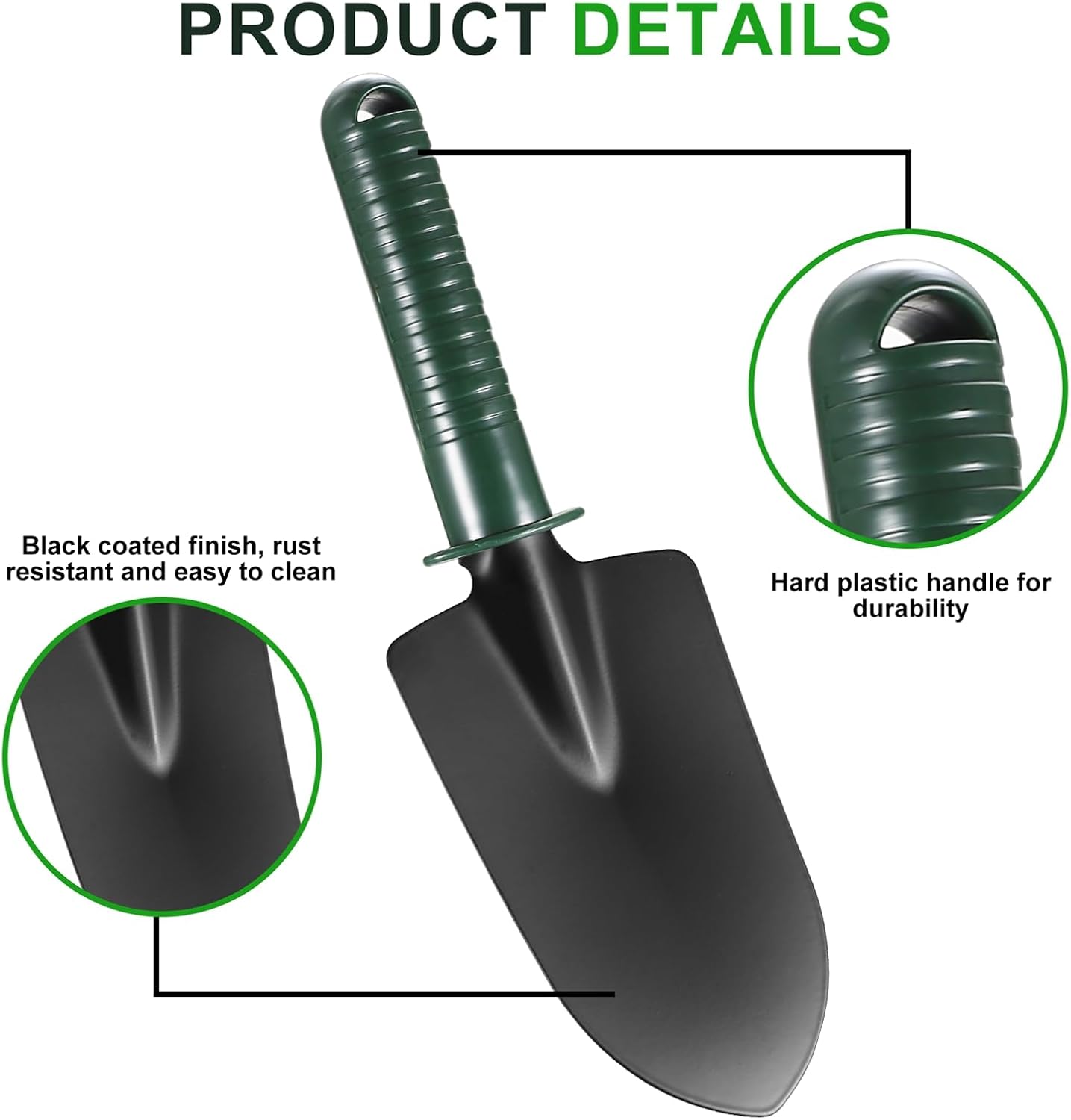 6-teiliges Gartenwerkzeug-Set, Gartenwerkzeug-Set aus Edelstahl, inklusive Handkelle, Umpflanz-Grubber, Gartenschere, Handschuhen und 30 m Garten-Twist-Kabelbinder