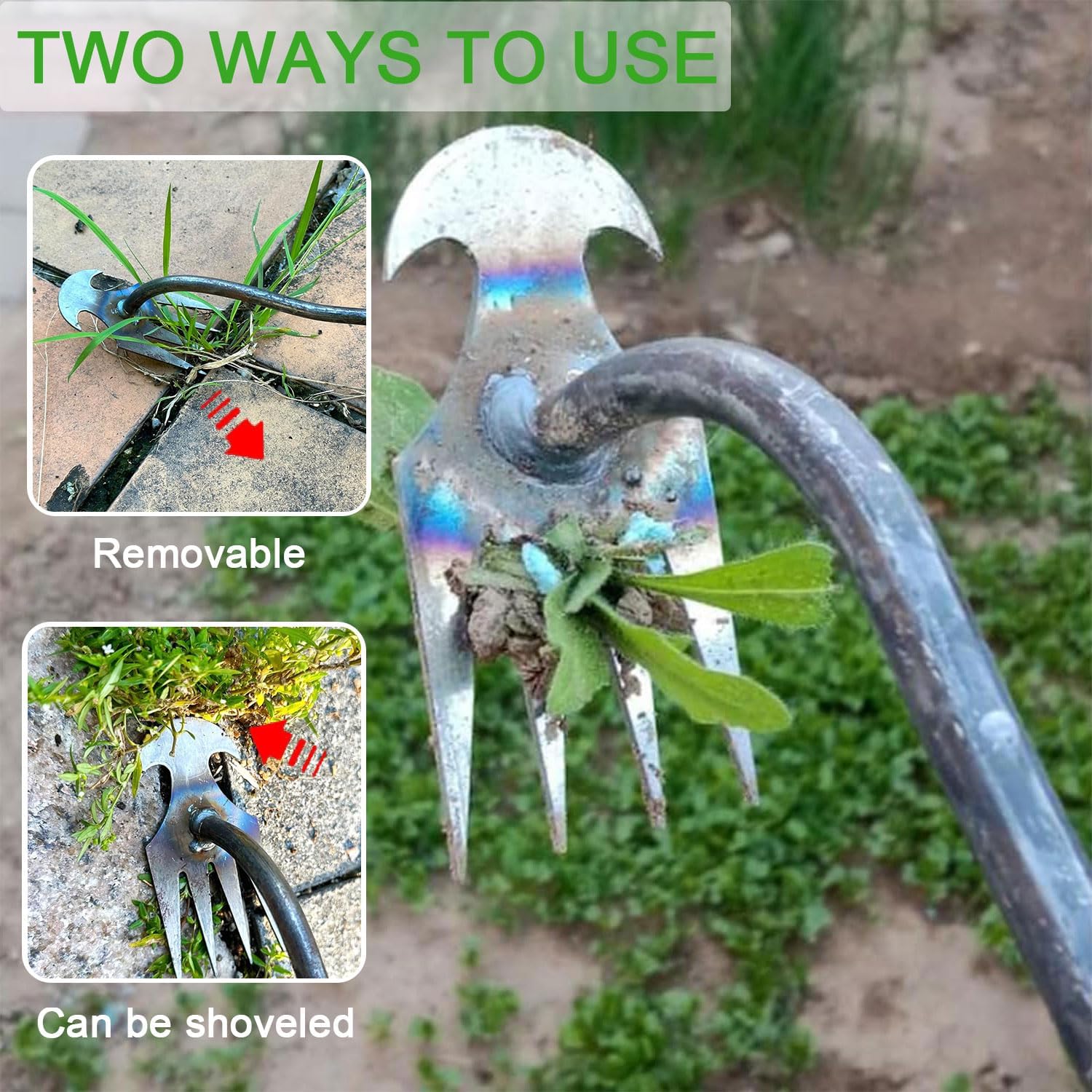 Unkrautstecher Edelstahl, 2 Unkrautstecher Edelstahl, Gartenhandjäter, Unkrautentferner, Unkrautentfernungsgerät, Gartenwerkzeug, Unkrautentferner, manueller Unkrautstecher, Fugenschaber