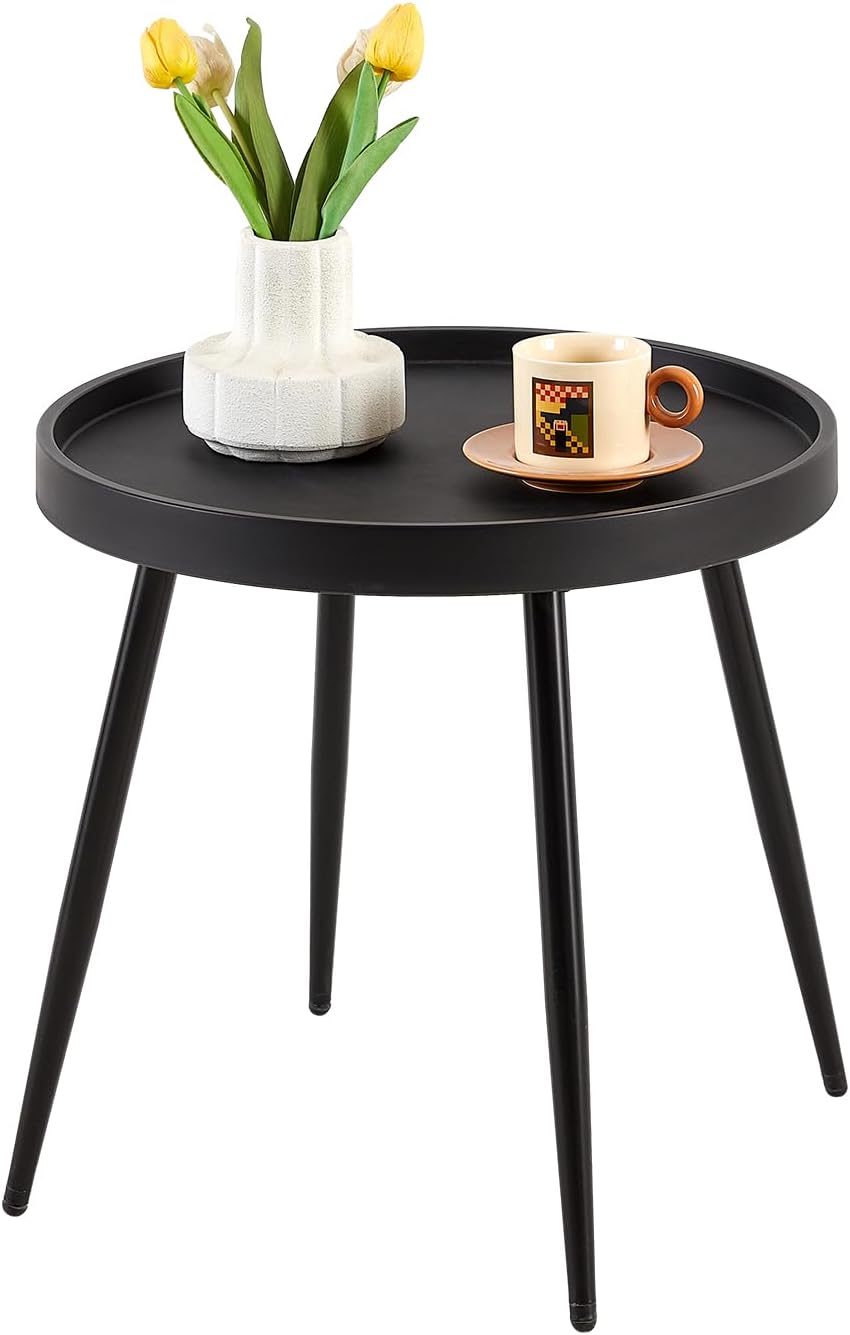 Möbelset, Gartentisch mit 2 Stühlen, Loungesessel, Balkonmöbel, kleines Balkon-Garten-Set, Terrassenmöbel-Set für Balkon, Terrasse & Garten, Schwarz