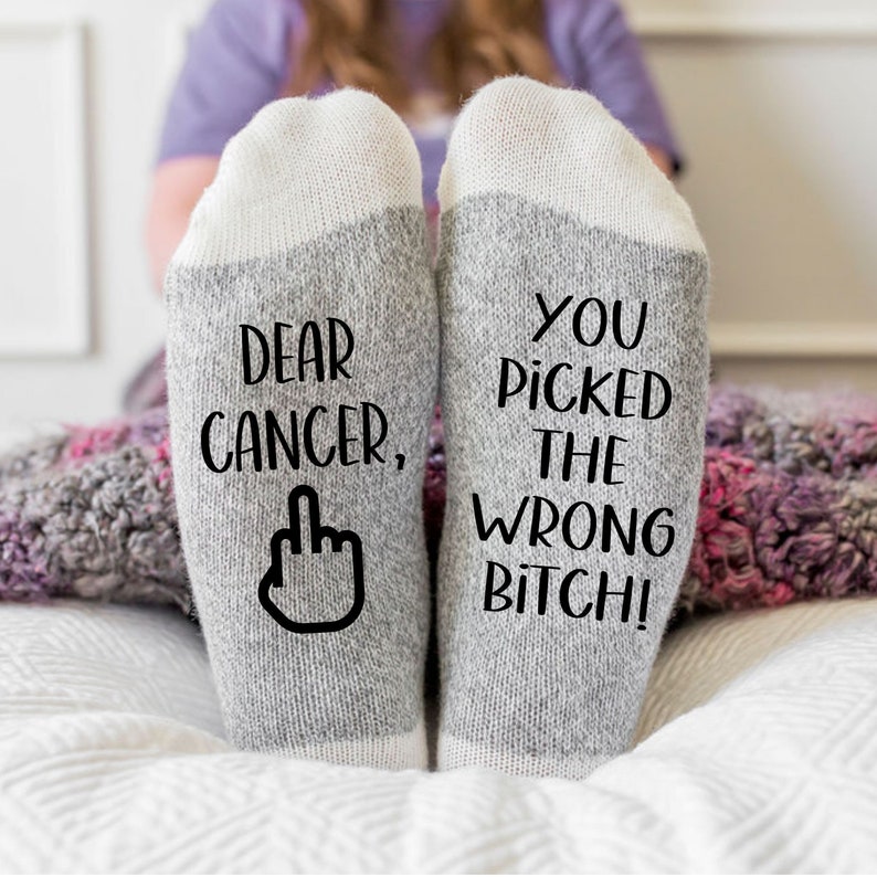 Fuck Cancer, Dear Cancer you Picked the Wrong Bitch Socks - CollectibleJoy