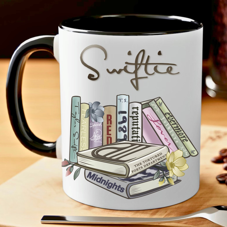 Swiftie Albums as Books Mug (Incl. TTPD) - CollectibleJoy
