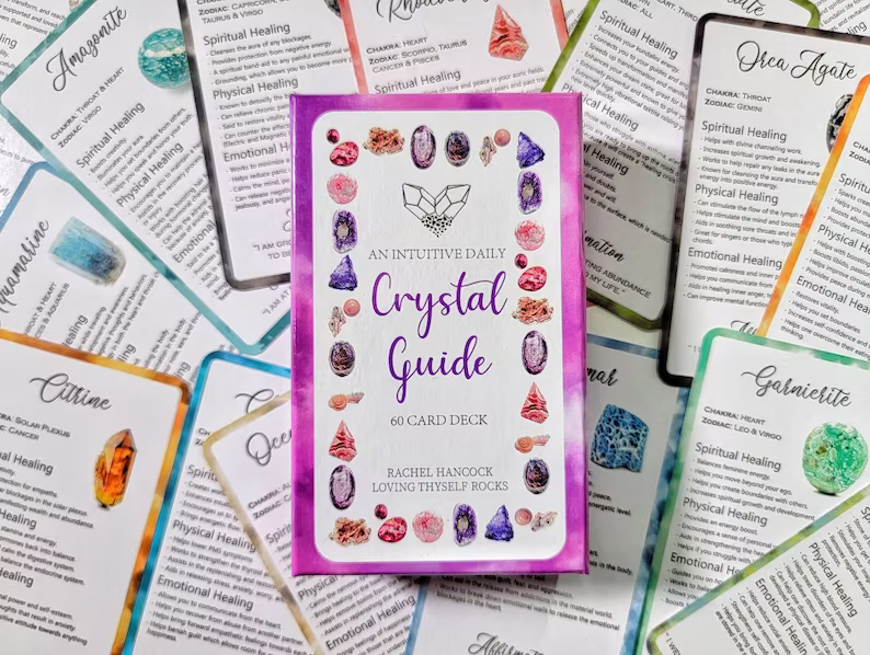 Intuitive 60 Card Crystal Deck - Healing Information Cards - CollectibleJoy