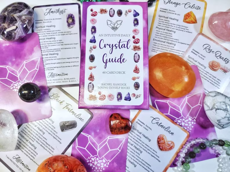Intuitive 60 Card Crystal Deck - Healing Information Cards - CollectibleJoy