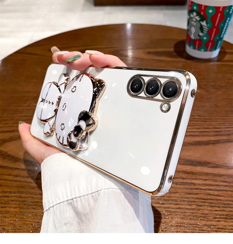 Etui na telefon z lusterkiem do makijażu, uchwyt Cat, odpowiednie do telefonów Samsung S23, S22, S21