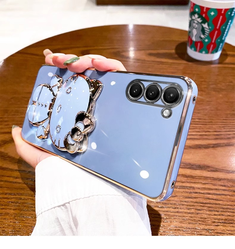 Etui na telefon z lusterkiem do makijażu, uchwyt Cat, odpowiednie do telefonów Samsung S23, S22, S21