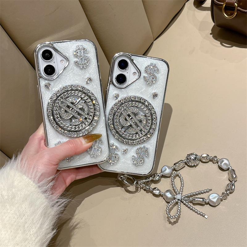 Obrotowe, trójwymiarowe, galwanizowane etui na telefon komórkowy iPhone